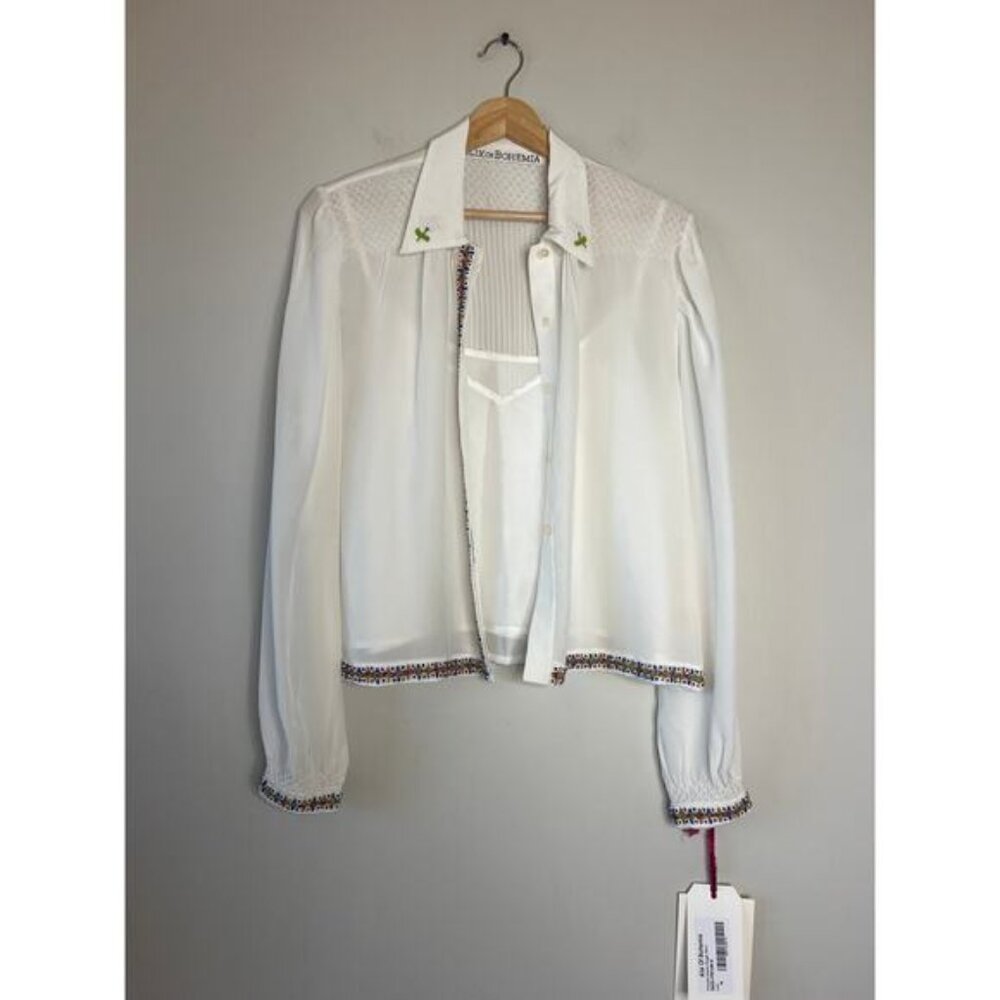NWT Alix of Bohemia Long Sleeve Priscilla Casino Ginger Shirt Ivory Size: Medium